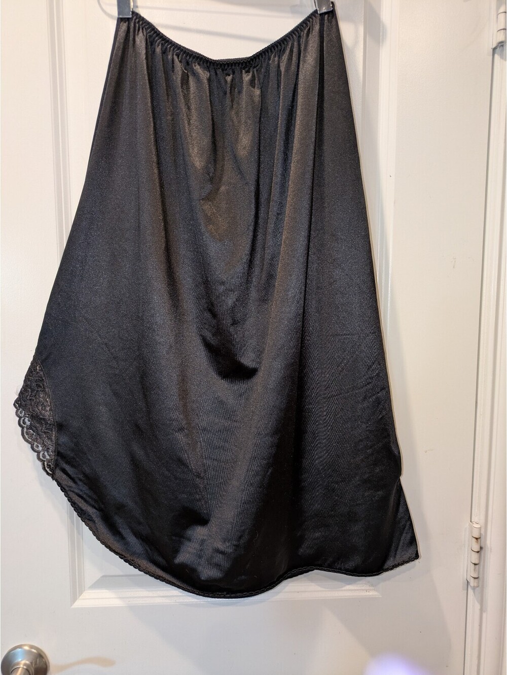 “Vintage 1990s Vanity Fair Black Lace Half Slip Made in USA”